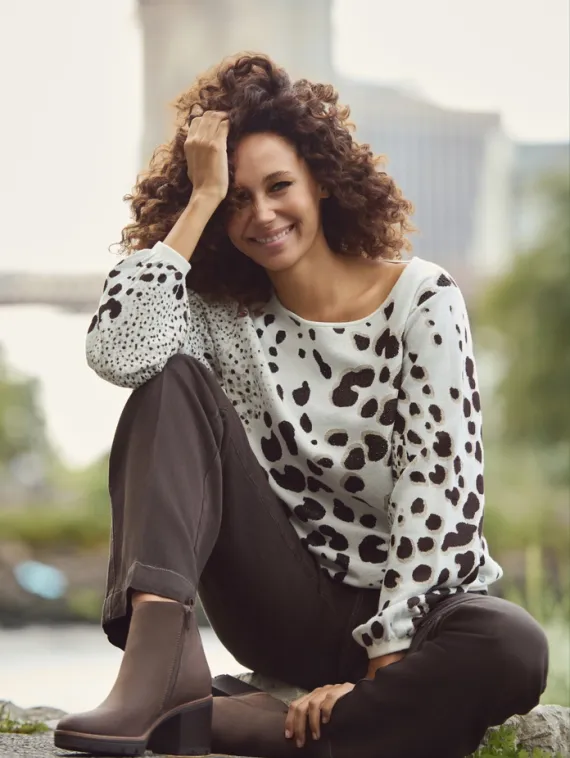 MONARI Джемпер с жаккардовым узором под леопарда