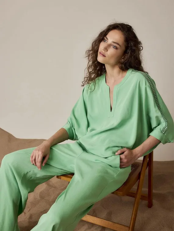 SUMMUM Блуза с V-вырезом