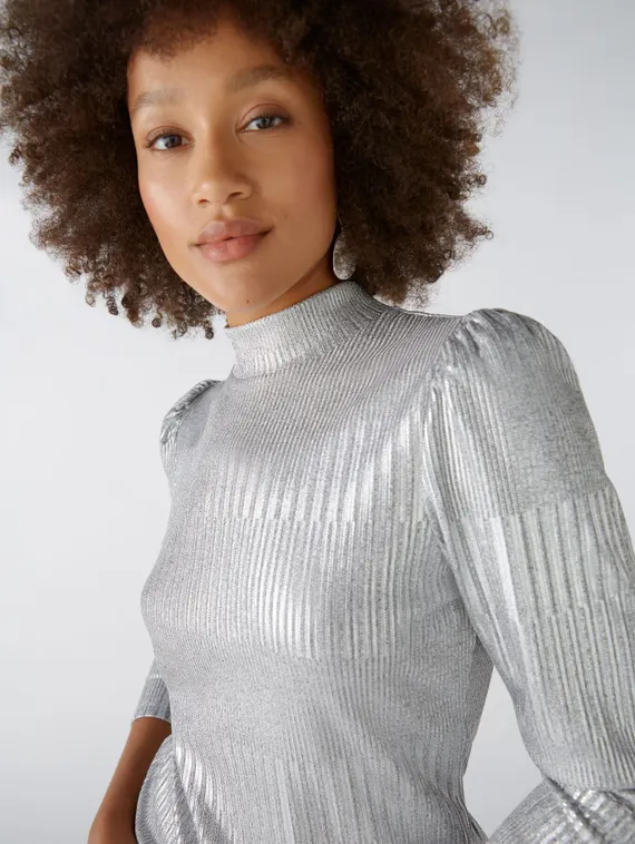 Oui Футболка с серебристым блеском