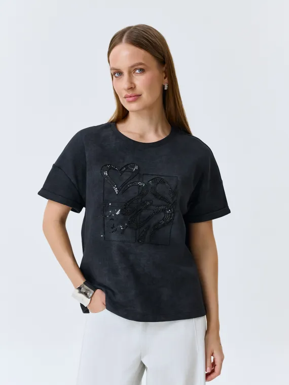 BULMER Футболка с мерцающей вышивкой