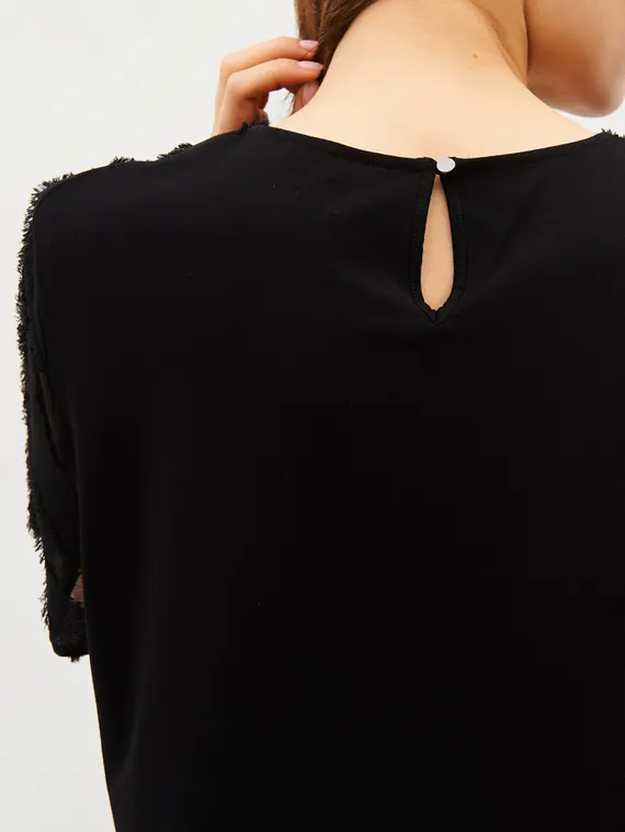 GERRY WEBER Блуза короткий рукав черная