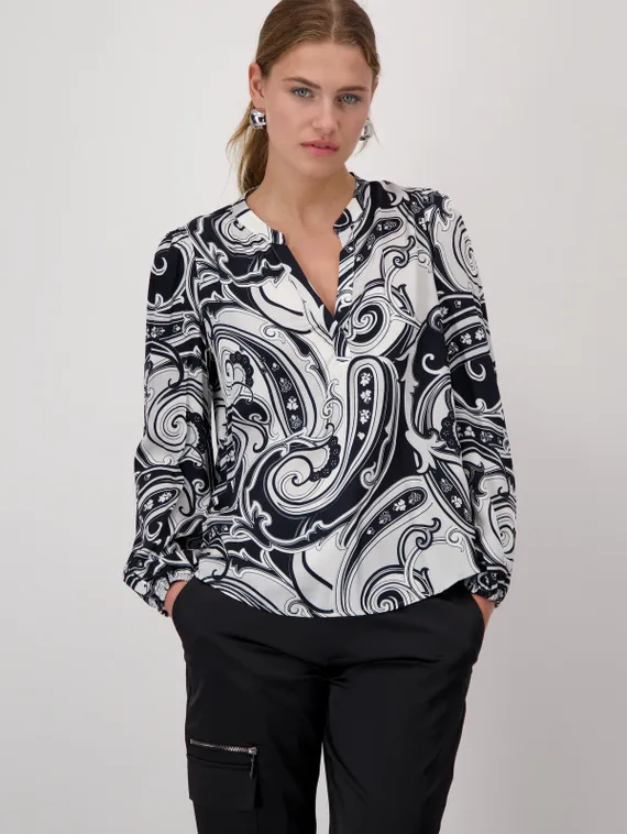 MONARI Блуза вискозная с узором пэйсли