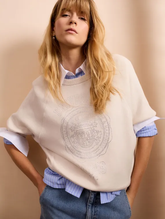 Oui Хлопковый пуловер