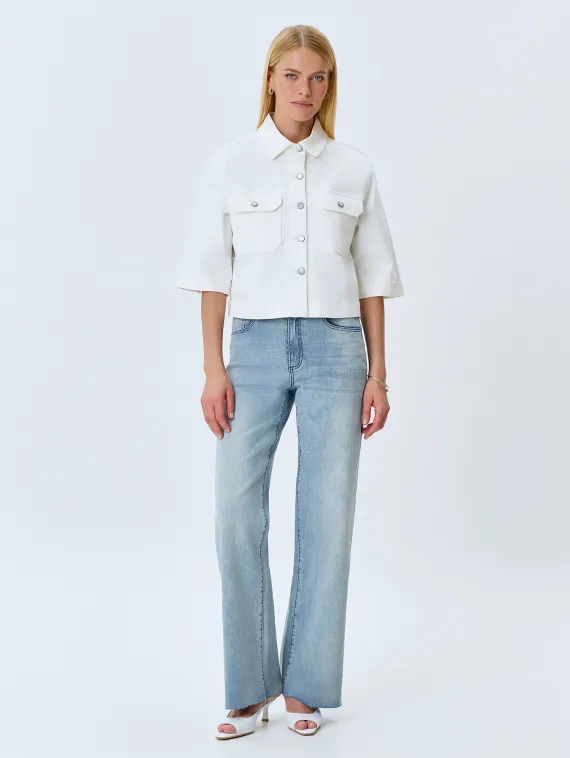 BULMER Укороченный белый джинсовый жакет