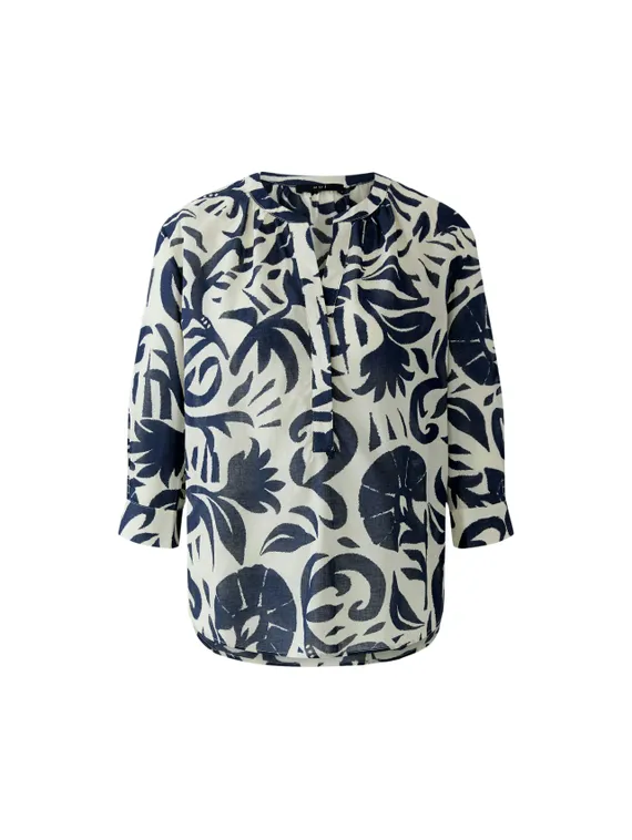 Oui Туника с темно-синим принтом