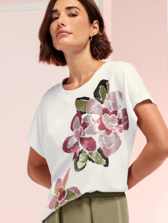 BIANCA Футболка с цветочным принтом