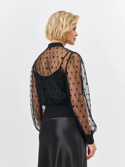 BULMER Бомбер из прозрачной сетки