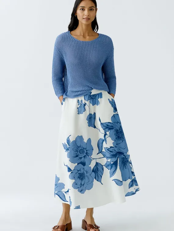 Oui Юбка с цветочным принтом