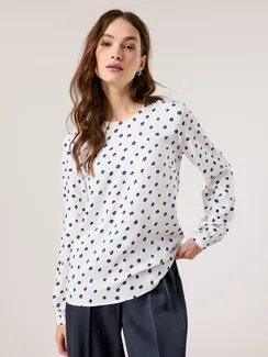 TAIFUN Блуза с принтом в горошек