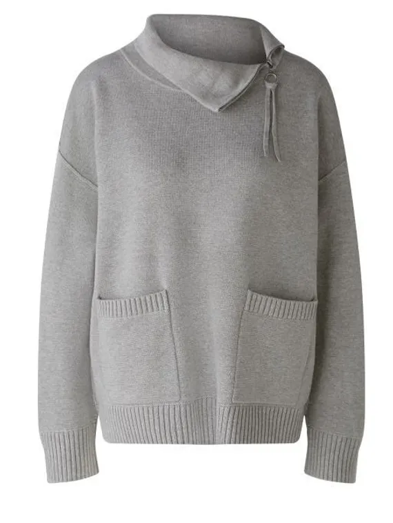 Oui Пуловер из смесового хлопка