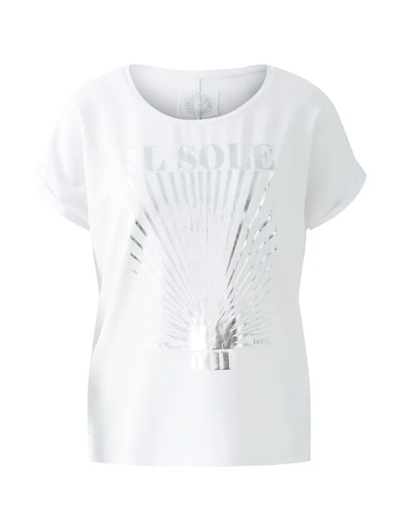 Oui Футболка с фольгированным принтом