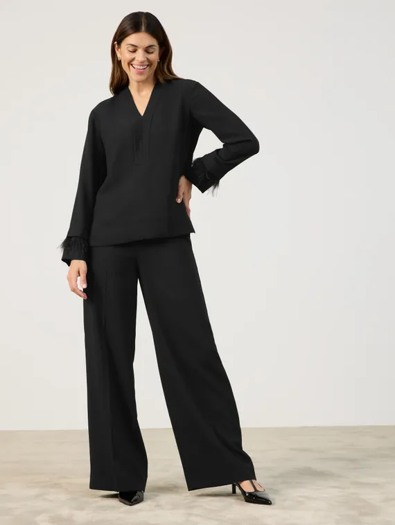 GERRY WEBER Блуза с отделкой из перьев