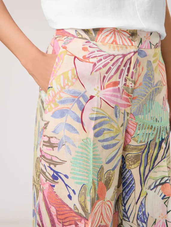 GERRY WEBER Брюки льняные с принтом