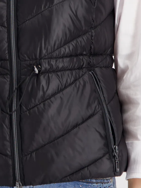 MONARI Стеганый жилет с капюшоном черный