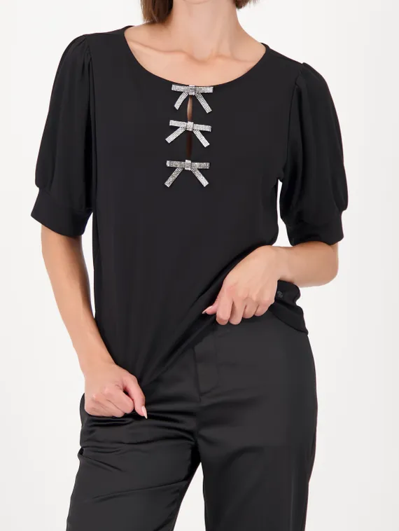 MONARI Толстовка с бантом из страз