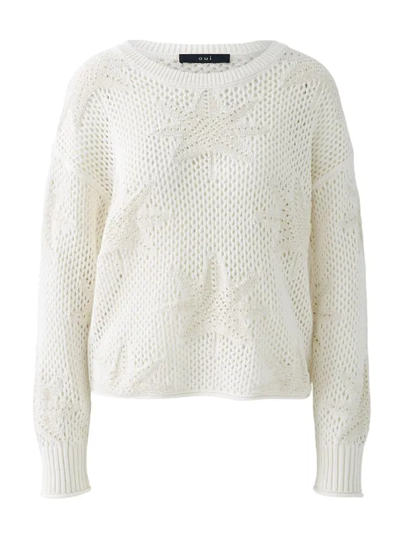 Oui Пуловер ажурный