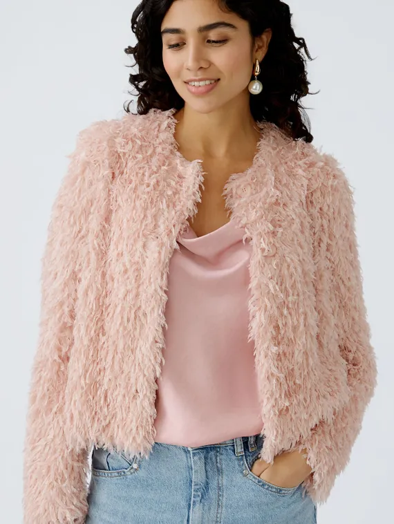 Oui Жакет с перьями