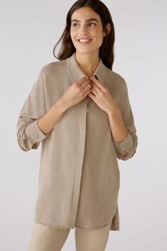 Oui Кардиган-рубашка из смесовой вискозы