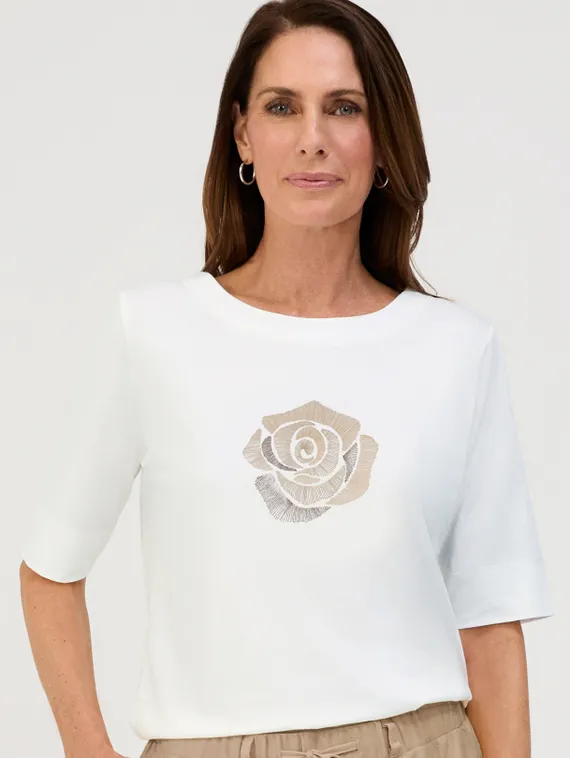 BIANCA Футболка с цветочным мотивом