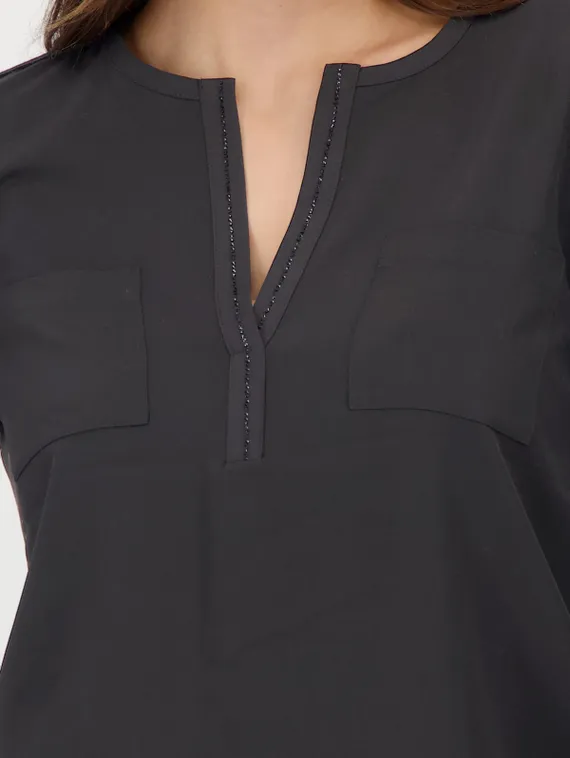 MONARI Блузка со стразами черная