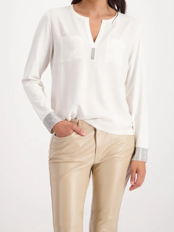 MONARI Креповая блузка со стразами