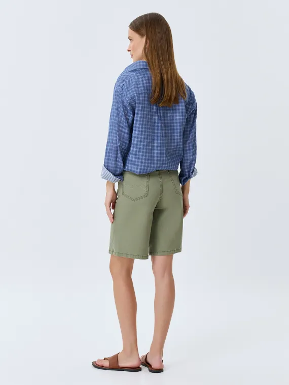 BULMER Оливковые джинсовые бермуды