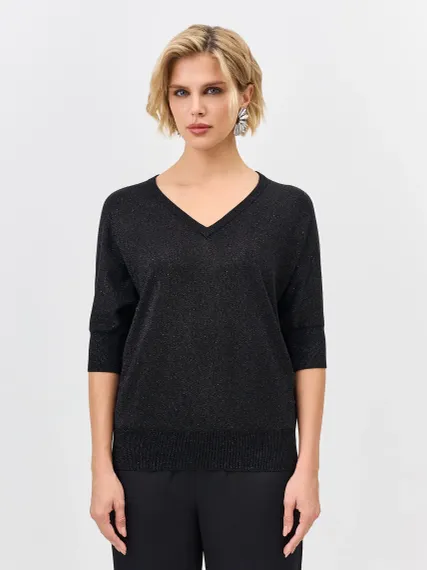 BULMER Мерцающий джемпер с шелком черный