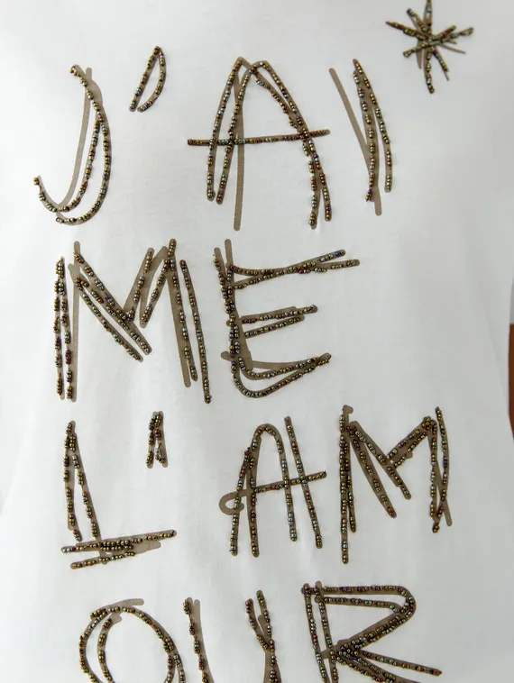 Oui Футболка с бусинами и пайетками