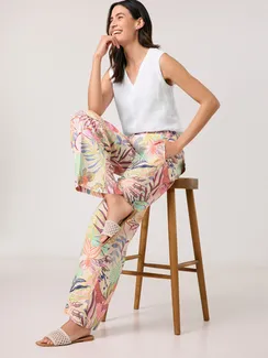 GERRY WEBER Брюки льняные с принтом