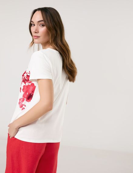 TAIFUN Футболка с цветочным принтом