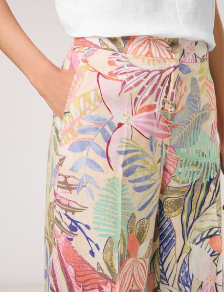 GERRY WEBER Брюки льняные с принтом