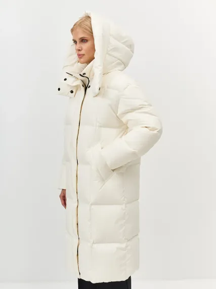 BULMER Молочный пуховик с капюшоном