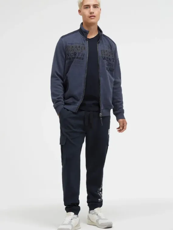CAMP DAVID Толстовка с принтом темно-синяя