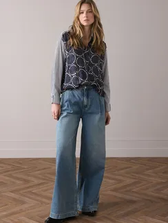 SUMMUM Блуза-рубашка из смесовой ткани