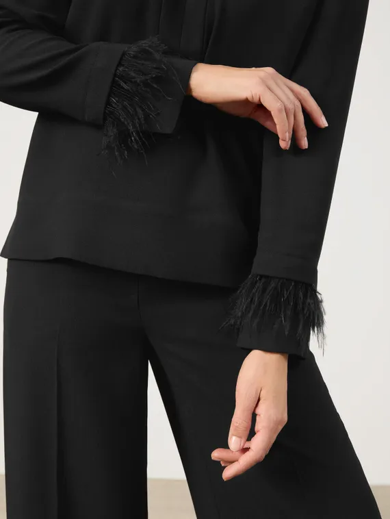 GERRY WEBER Блуза с отделкой из перьев