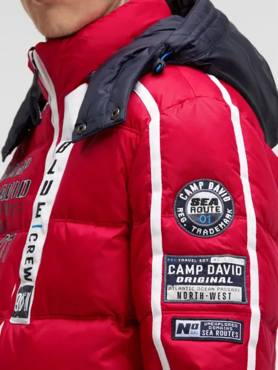 CAMP DAVID Длинная стеганая куртка с капюшоном