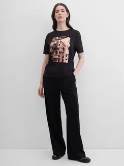 GERRY WEBER Футболка с абстрактным принтом черная