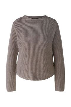 Oui Пуловер хлопковый с планкой на пуговицах