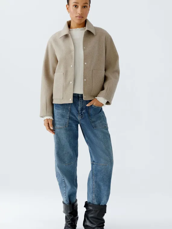 Oui Куртка из ткани с шерстяным эффектом