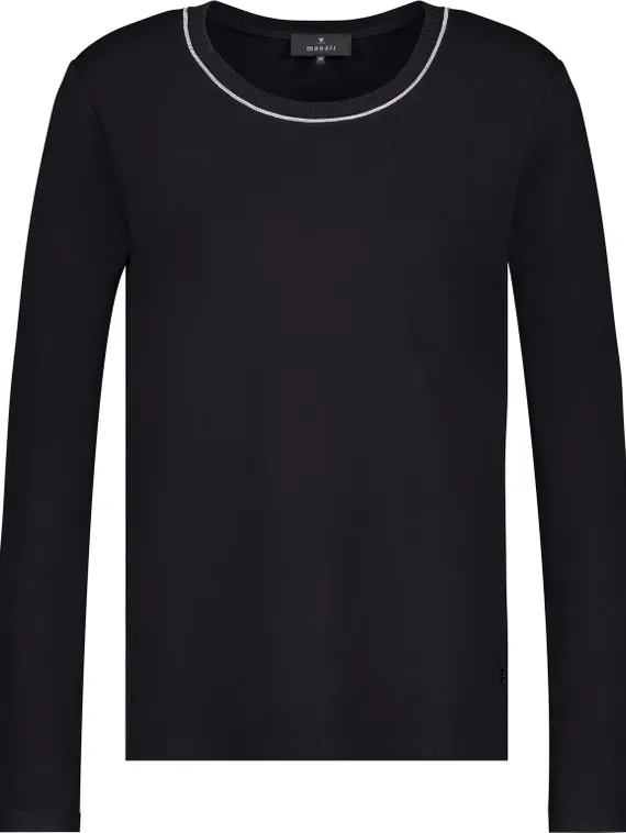 MONARI Лонгслив с длинным рукавом и вязаным воротником