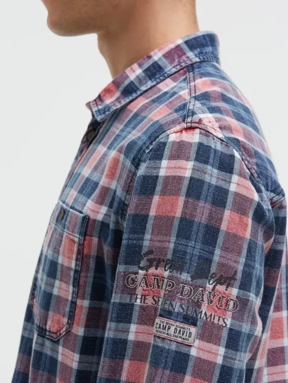 CAMP DAVID Рубашка в клетку с логотипом