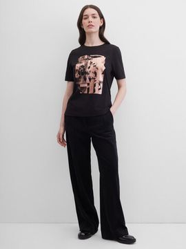 GERRY WEBER Футболка с абстрактным принтом черная