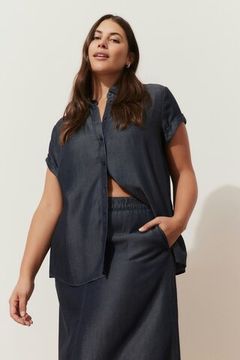 SAMOON Блуза в джинсовом стиле