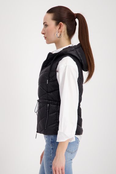 MONARI Стеганый жилет с капюшоном черный