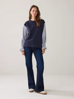 SUMMUM Толстовка с полосатыми рукавами