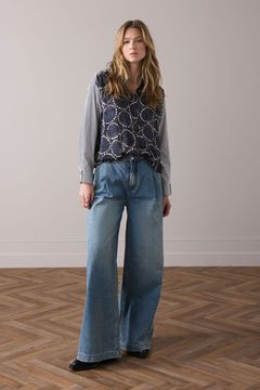 SUMMUM Блуза-рубашка из смесовой ткани