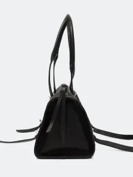 BULMER Сумка-багет черная из натуральной кожи