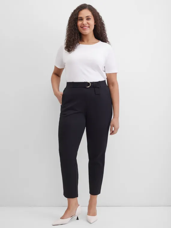 SAMOON Брюки укороченные черные