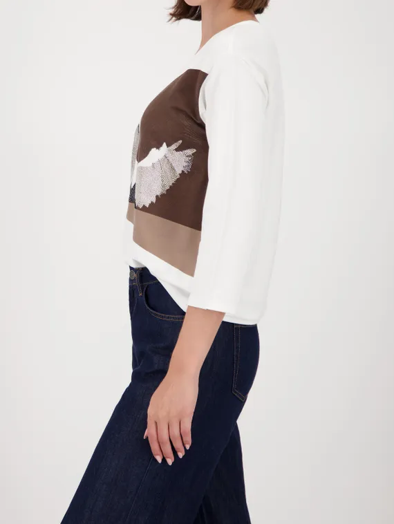 MONARI Блуза с принтом лебеди