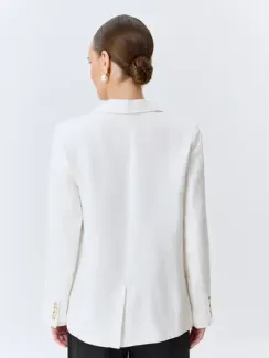 BULMER Белый льняной однобортный жакет